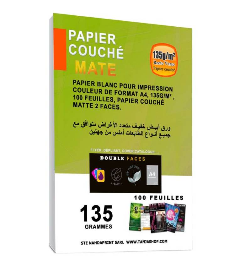 Papier de Flyers 135g Pack 250 Feuilles couché Matt A4